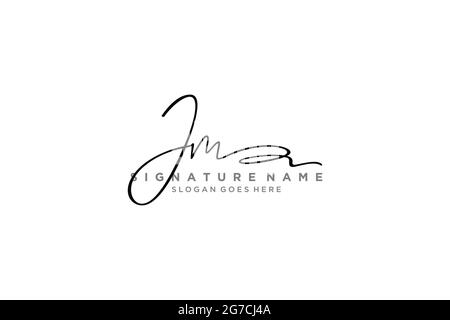 JM Carta Firma Logo Plantilla Diseño elegante logo Firma Símbolo plantilla vectorial icono Ilustración del Vector