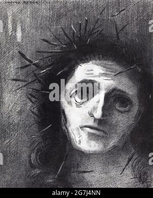 Cristo por Odilon Redon (1840-1916), litografía, 1887 Foto de stock