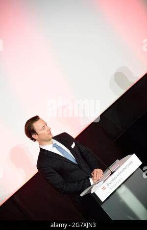 Viena, Austria. 16th de julio de 2021. Rueda de prensa con el ministro de Finanzas Gernot Blümel (ÖVP). Tema 'COFAG (Agencia de Financiación COVID-19) Ayuda: Perspectivas e innovaciones'. Foto de stock