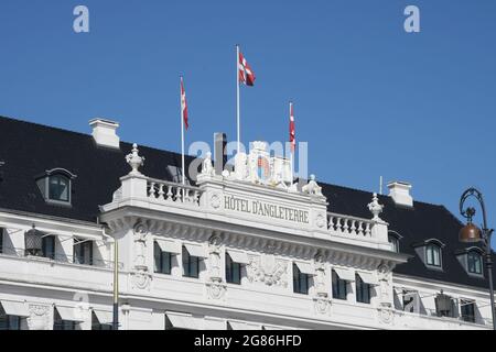 Copenhague, Dinamarca.17 de julio de 2021, Hotel D'Angleterre edificio de ubicación en Kogens nytorv, en la capital danesa. (Foto..Francis Joseph Dean/Dean Picture