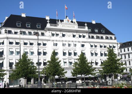 Copenhague, Dinamarca.17 de julio de 2021, Hotel D'Angleterre edificio de ubicación en Kogens nytorv, en la capital danesa. (Foto..Francis Joseph Dean/Dean Picture