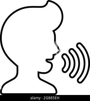 Icono de trastorno del habla: Archivo EPS vectorial editable sencillo. Ilustración del Vector