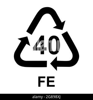 Símbolo de reciclaje de aluminio alu 41, código de reciclado de metales alu  41, ilustración vectorial Imagen Vector de stock - Alamy