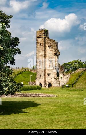 Ruinas del Castillo Medieval de Tutbury en propiedad de Ducado de Lancaster, Monumento Antiguo Programado.Staffordshire Inglaterra Foto de stock