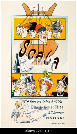 Cubierta del programa para el cabaret La Scala, el espectáculo Matinee, París, Francia, impresión litográfica de Ferdinand Misti, 1894-1897 Foto de stock
