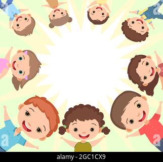 Un marco con niños felices Imagen Vector de stock - Alamy