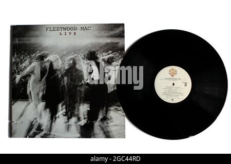 Rock and soft rock band, Fleetwood Mac álbum de música en disco LP de vinilo. Título: Portada del álbum en directo Foto de stock