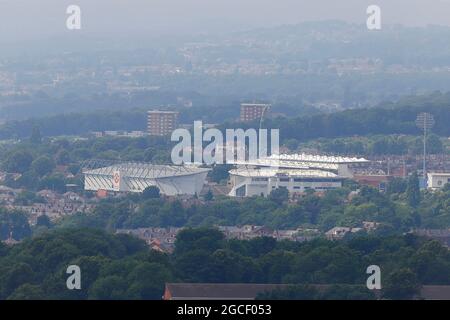 Emerald Stadium, el hogar del campo de rugby Leeds Rhinos y Yorkshire Cricket Ground Foto de stock