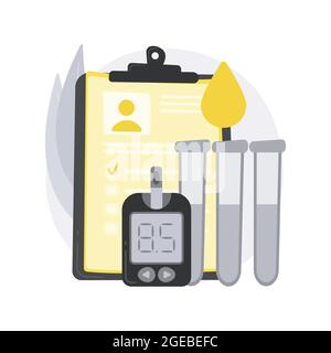 Concepto De Diabetes Con Medidor De Glucosa En Sangre Ilustración del  Vector - Ilustración de aislado, nivel: 164324263