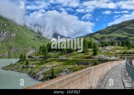 Margaritzensperre, Möllsperre, Margaritzenstausee, Staumauer, Sperre, Speicher Margaritze, Speicher, Mauer, Staumauer, Pasterze, Wasser, Pa Foto de stock