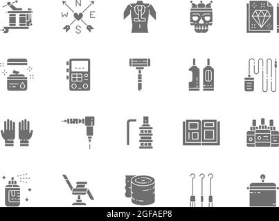 Icono de conjunto de agujas de tatuaje. Ilustración plana del icono de  vector del conjunto de agujas de tatuaje aislado sobre fondo blanco Imagen  Vector de stock - Alamy