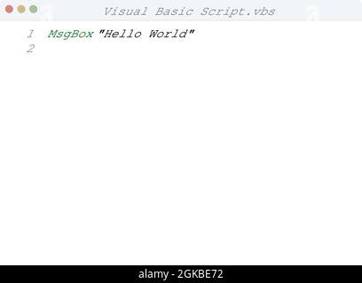 Ejemplo de programa Hello World del lenguaje Visual Basic en la ...