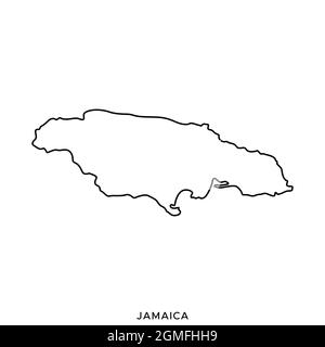 Mapa Vectorial De Jamaica. Ilustración Vectorial Aislada. Negro Sobre ...