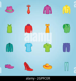 Conjunto de iconos de calzado y ropa de la tienda de moda Vector Imagen  Vector de stock - Alamy
