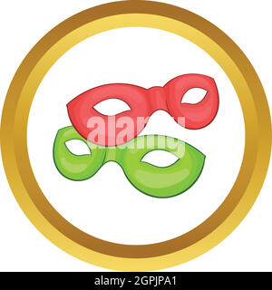 Icono de máscara del carnaval veneciano, estilo de dibujos animados Imagen  Vector de stock - Alamy