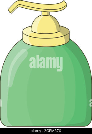  Jabón líquido, icono de estilo de dibujos animados Imagen Vector de stock