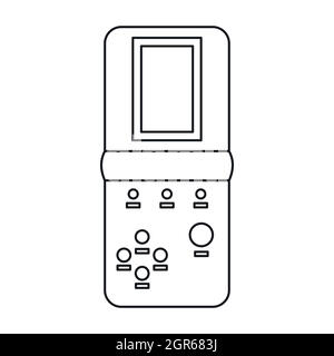 Tetris Portable Game icono, el estilo de esquema Ilustración del Vector