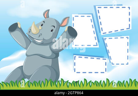 Un rinoceronte en blanco Ilustración del Vector