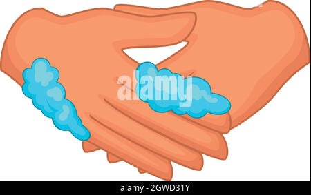 El lavado de manos, el icono de estilo de dibujos animados Imagen Vector de stock
