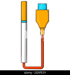 icono de cigarrillo electrónico, estilo de dibujos animados