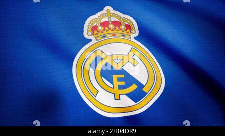 Real Madrid CF bandera símbolo del logotipo Fotografía de stock - Alamy