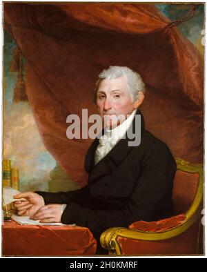 James Monroe (1758-1831), estadista estadounidense y padre fundador, 5th Presidente de los Estados Unidos, retrato pintado por Gilbert Stuart, 1820-1822 Foto de stock