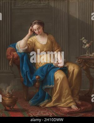 Dulce melancolía, 1756. Joseph-Marie Vien (Francés, 1716-1809). Óleo sobre lienzo; enmarcado: 86,4 x 76,2 x 6,5 cm (34 x 30 x 2 9/16 pulg.); sin enmarcar: 68 x 55 cm (26 3/4 x 21 5/8 pulg.).