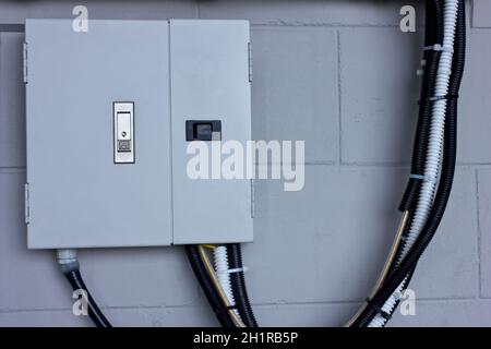 sistema eléctrico en el sistema del edificio del gabinete Foto de stock
