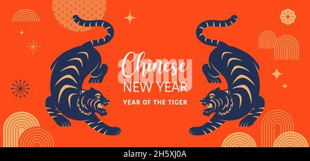 Calendario Tiger 2022. Plantilla imprimible de Año Nuevo Chino. Dibujos  animados animales fecha mes día festivo diseño vectorial Imagen Vector de  stock - Alamy