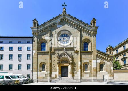 Fachada de la Allerheiligen-Hofkirche (Iglesia de la Corte de Todos los Santos) en Baviera, Munich, Alemania. Foto de stock