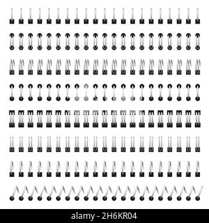 Espirales de cuaderno realistas, carpetas de espiral de metal de  calendario. bobinas de encuadernación para hojas de papel, anillos de  encuadernación de acero, conjunto de vectores de encuadernación de alambre