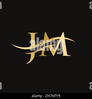 Logotipo JM. Letra monograma JM logo diseño Vector. Diseño de logotipo con letra JM y moderno diseño. Ilustración del Vector