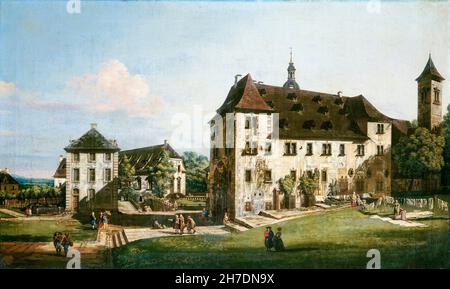 Bernardo Bellotto, Fortaleza de Königstein: Patio con la Magdalena, pintura de paisaje, 1756-1758 Foto de stock