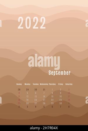 Plantilla De Diseño De Calendario De Pared De Tigre Para Septiembre De 2022  Ilustración del Vector - Ilustración de tarjeta, feliz: 222779715