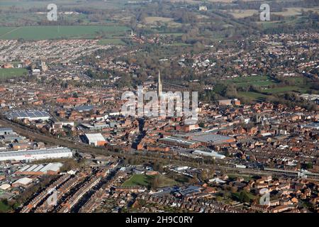 Vista aérea desde el sur, de Grantham, Lincolnshire Foto de stock
