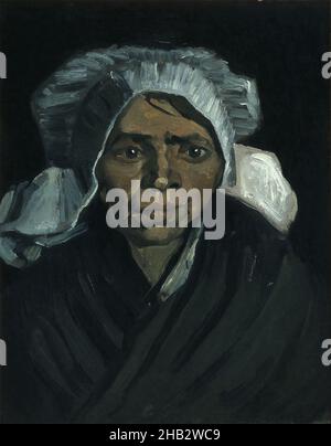 Jefe de una mujer campesina, Vincent van Gogh, holandés, 1853–1890, diciembre de 1884, Óleo sobre lienzo, fabricado en Nuenen, Brabante del Norte, Países Bajos, Europa, Pinturas, 13 5/8 x 17 1/4 pulg. (43,8 x 34,6 cm Foto de stock