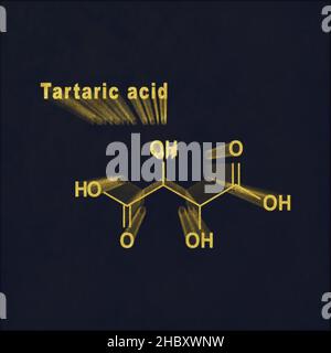 El ácido tartárico. Modelo molecular de la química (ácido tartárico  C4.H6.O6), un ácido diprotic orgánicos que ocurren de forma natural en las  uvas, los plátanos, y Tamarindo Fotografía de stock - Alamy