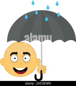niño feliz de dibujos animados sosteniendo un paraguas 7153000