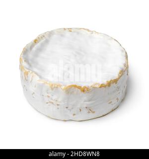 Simple Ecume de Wimereux entero, queso francés aislado sobre fondo blanco Foto de stock