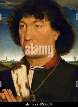 Retrato de un hombre de la familia Lespinette 1485 - 1490 Hans Memling 1430 - 1494 ALEMÁN Alemania Foto de stock