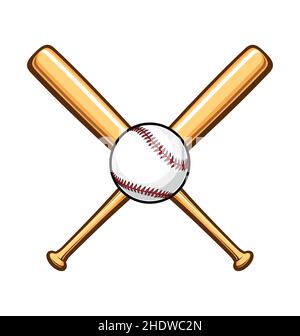 Ilustración de vector de bate de béisbol de madera