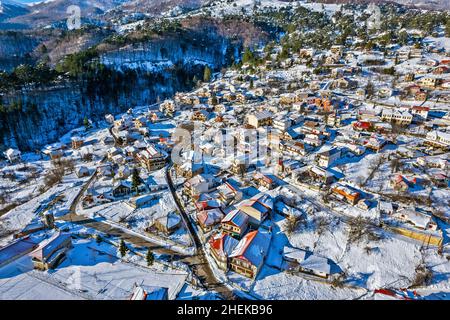 Smixi pueblo, Vasilitsa montaña, Grevena, Macedonia Occidental, Grecia. Foto de stock