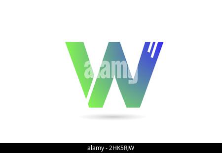 W icono de logotipo de letra alfabética verde. Diseño creativo para empresas o empresas Ilustración del Vector