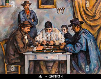 The Card Players, pintura de Paul Cezanne, 1890-1892 Foto de stock