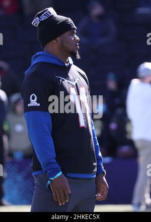 February 5, 2022: Dallas Cowboys cornerback Trevon Diggs (7) during the NFC Pro  Bowl Practice at Las Vegas Ballpark in Las Vegas, Nevada. Darren Lee/(Photo  by Darren Lee/CSM/Sipa USA Stock Photo 