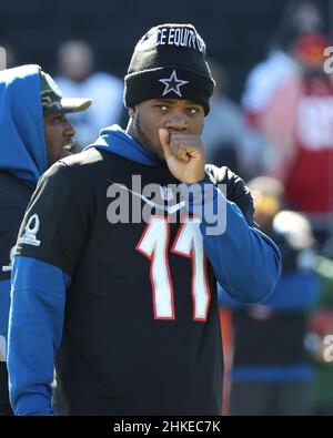 February 5, 2022: Dallas Cowboys cornerback Trevon Diggs (7) during the NFC Pro  Bowl Practice at Las Vegas Ballpark in Las Vegas, Nevada. Darren Lee/(Photo  by Darren Lee/CSM/Sipa USA Stock Photo 