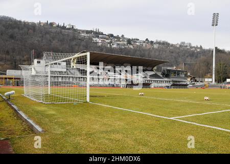 Lugano, Suiza. 06th Feb, 2022. Lugano, Suiza, 06.02.22 Vista interna del  grandstand Monte Bre antes del partido de la Super League entre el FC Lugano  y el FC Luzern en el estadio