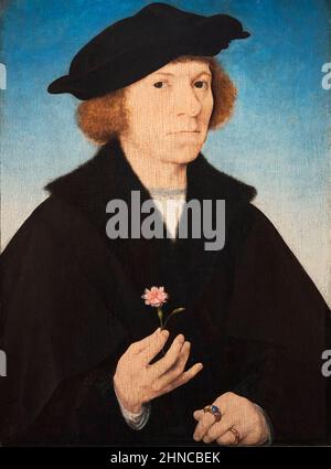 Joos van Cleve (Joos van der Beke) Cleve (?) (aprox. 1485-1540/41). Autorretrato. Aprox. 1519. Aceite en el panel. 38 x 27 cm. Joos van Cleve era un recerdo muy amplio