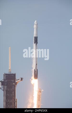 Un cohete SpaceX Falcon 9 y una nave espacial Crew Dragon despegan del Complejo de Lanzamiento 39A en el Centro Espacial Kennedy de la NASA en Florida el 30 de mayo de 2020, transportando a los astronautas de la NASA Robert Behnken y Douglas Hurley a la Estación Espacial Internacional para la misión SpaceX Demo-2 de la agencia