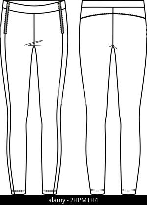 Premium Vector  Leggings calza larga de mujer vectores dibujo tecnico